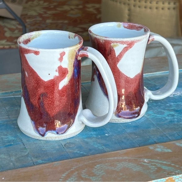 STUNNING Set of Pottery Ceramic Mugs Pacific Northwest, Signed - Picture 2 of 10